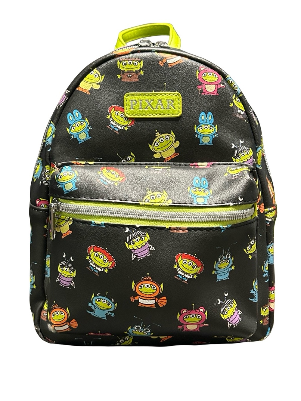 Disney Pixar black & green all over alien print Toy Story Loungefly back pack